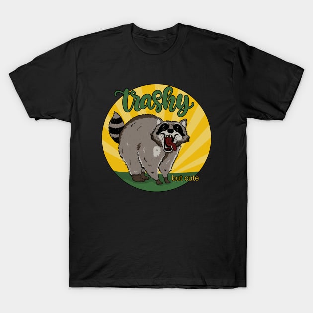 Raccoon - Trashy but cute T-Shirt by valentinahramov